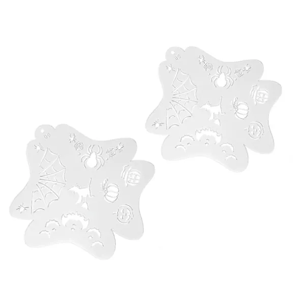 Ansigtsmalingsstencils til børn, hule kropsmalingsskabeloner til Halloween og feriemakeup, 2 stk.