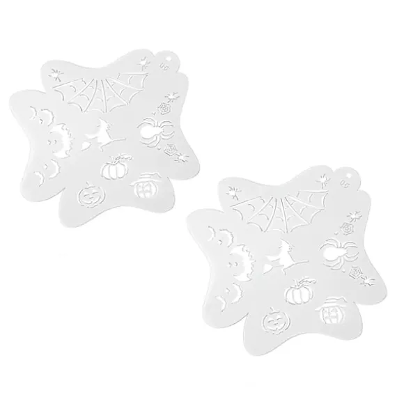 Ansigtsmalingsstencils til børn, hule kropsmalingsskabeloner til Halloween og feriemakeup, 2 stk.