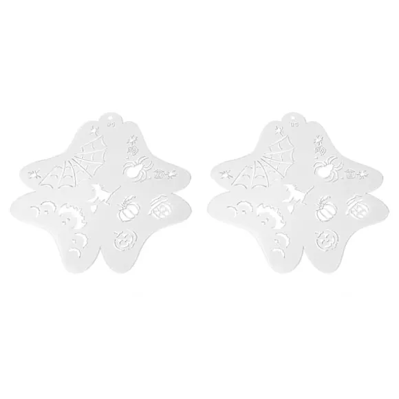 Ansigtsmalingsstencils til børn, hule kropsmalingsskabeloner til Halloween og feriemakeup, 2 stk.