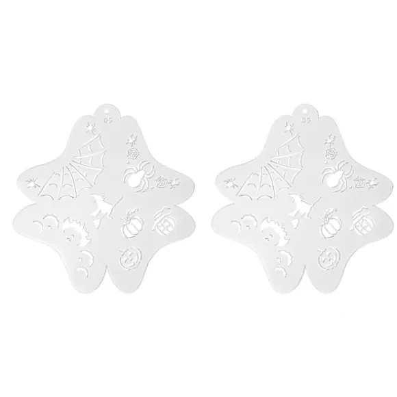 Ansigtsmalingsstencils til børn, hule kropsmalingsskabeloner til Halloween og feriemakeup, 2 stk.