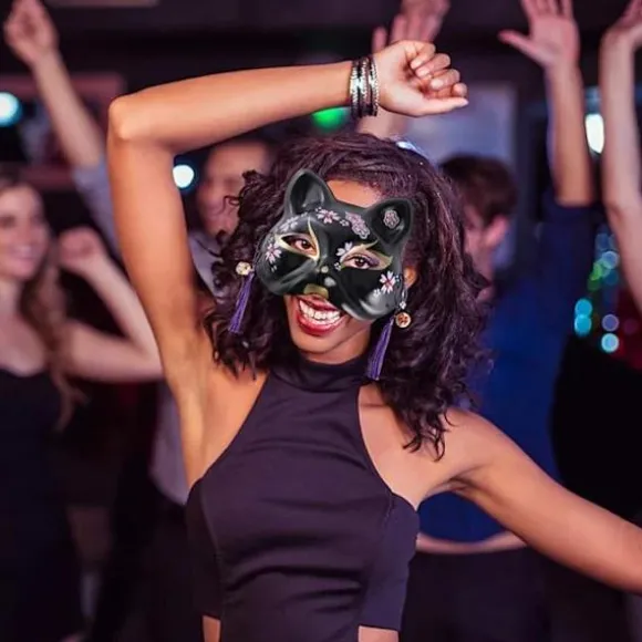 Ansigtsmaske til dyr - Ræv, Kat, Cosplay-kostume, Hovedbeklædning til Karneval, Maskeradefest, Tilbehør