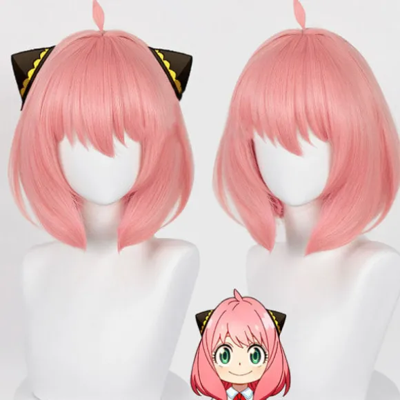 Anya Forger Cosplay Paryk Anime Paryk HSIU Rosa Kort Hår zy Pink