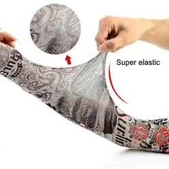 Arm Tatoveringsærmer, 6-pak Herre Fake Midlertidig Tatovering Nylon Ærme Armstrømper Elastisk Biker Ærmelet Til Halloween