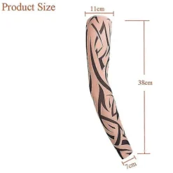 Arm Tatoveringsærmer, 6-pak Herre Fake Midlertidig Tatovering Nylon Ærme Armstrømper Elastisk Biker Ærmelet Til Halloween