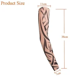 Arm Tatoveringsærmer, 6-pak Herre Fake Midlertidig Tatovering Nylon Armstrømper Elastisk Biker Ærme til Halloween - Perfet