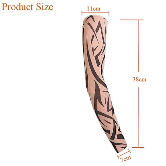 Arm Tatoveringsærmer, 6-pak Herre Fake Midlertidig Tatovering Nylon Armstrømper Elastisk Biker Ærme til Halloween - Perfet