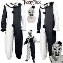 Art The Clown Cosplay Film Terrifier 2 Art The Clown Cosplay Kostume Jumpsuit Maske Halloween Kostumer Maske Til Mænd Kvinder