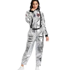 Astronaut kostume til kvinder, voksen rumflyverdragt, Halloween cosplay kjole BSSM M