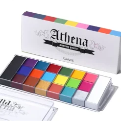 Athena Ansigt Krop Maling Olie Palette, Professionel Flash Ikke Giftig Sikker Tatovering Halloween FX Party Kunstner Fancy Makeup Malersæt Til Børn og Voksne | Fyndiq