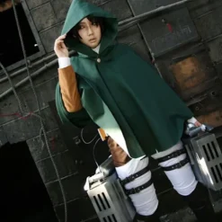 Attack On Titan Cloak Anime Cosplay kostume Grøn Cape Halloween L 2XL