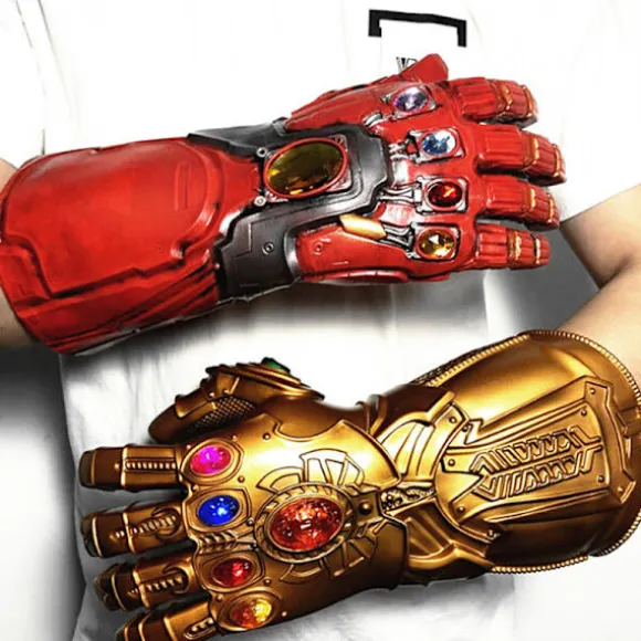 Avengers Thanos Infinity Gauntlet LED-handsker Light Up Cosplay F Bronze S-Kids