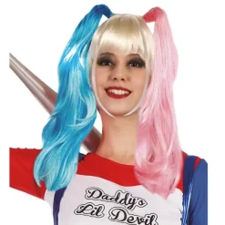 Bad Girl Harley Quinn Peruk med Lugg Multicolor one size