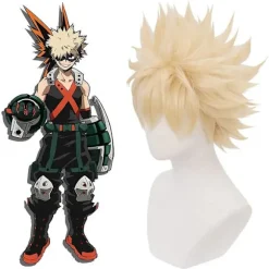 Bakugou Katsuki Paryk Blonde Parykker Med Pandehår Cosplay Rekvisit Anime Kostume Rekvisitter Til Manga Anime My Hero Academia