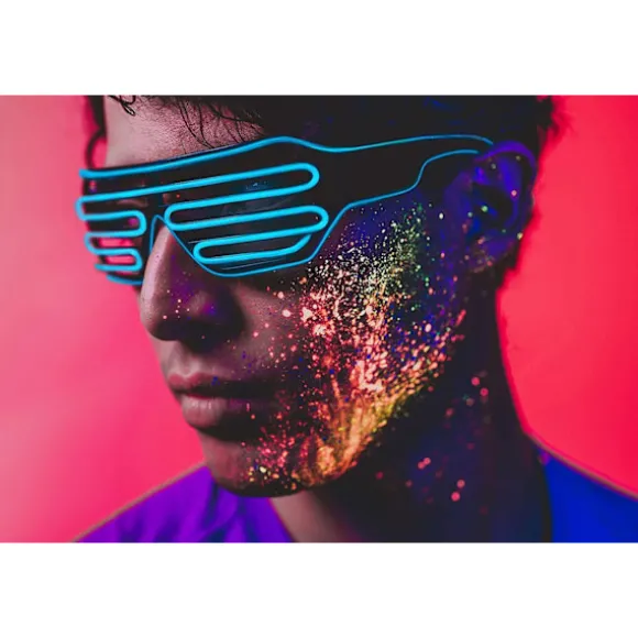 Balinco LED-briller med 3 blinktilstande - Perfekt til DJ Techno Festival | Halloween | Karneval | forklædning
