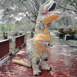 Barn & Voksen Dinosaur Oppustelige Cosplay Kostumer T-rex Anime Tegneserie Festkjole Kostumer Halloween Kostume brown