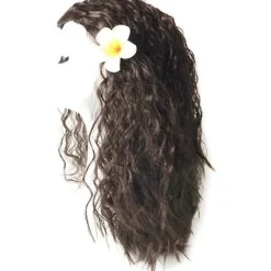 Barnepiger Animie Polynesisk Prinsesse Moana Parykker Hawaiiansk Cosplay Party Kostume Hår Fancy