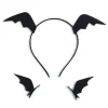 Bat Wing Pandebånd Hårclips Sæt Halloween Hovedbeklædning Fødselsdagsfest Hårrekvisitter