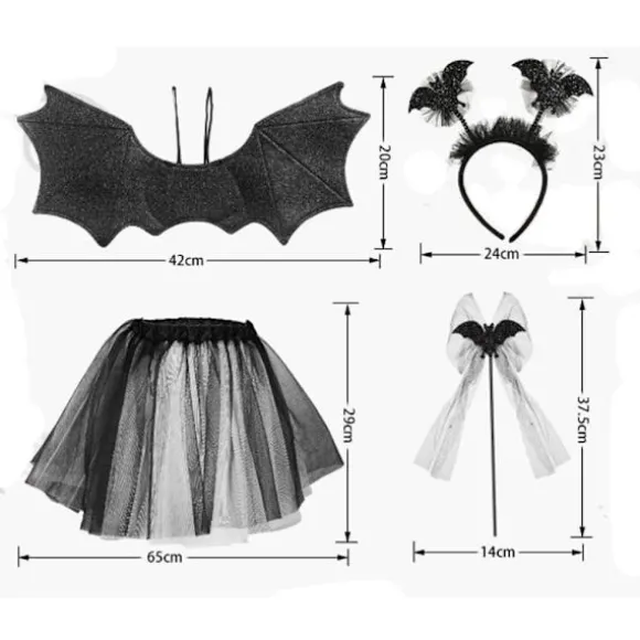 Bat Wings Sæt Halloween Cosplay Kostume 1 FLAGERMUSVINGE 1 FLAGERMUSVINGE 1 Bat wing