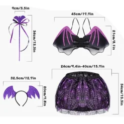 Bat Wings Sæt Halloween Cosplay Kostume 1 FLAGERMUSVINGE 1 FLAGERMUSVINGE 1 Bat wing