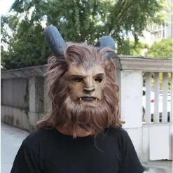 Beast Mask Beast Cosplay Maske med Paryk til Voksen(TC) 53-63CM