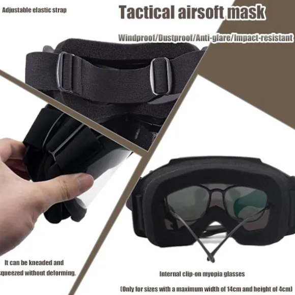 Beskyttelsesbriller til mænd og kvinder med maske, kranie-stil fuld dækning, anti-ridse, til dirtbike off-road skiløb