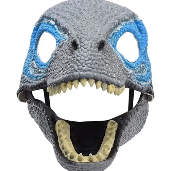 BestAlice Dino Maske Bevægelig Kæbe, Dinosaur Maske Hovedbeklædning, Jurassic Bevægelig Dinosaur Hoved Legetøj Velociraptor Maske Halloween Blue 23 x 15 x 13 cm/9 x 5 x 6 inch | Fyndiq