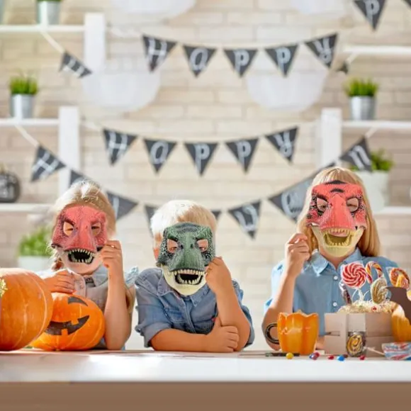 BestAlice Dino Maske Bevægelig Kæbe, Dinosaur Maske Hovedbeklædning, Jurassic Bevægelig Dinosaur Hoved Legetøj Velociraptor Maske Halloween Blue 23 x 15 x 13 cm/9 x 5 x 6 inch | Fyndiq