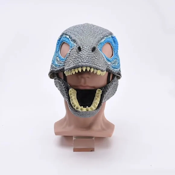 BestAlice Dino Maske Bevægelig Kæbe, Dinosaur Maske Hovedbeklædning, Jurassic Bevægelig Dinosaur Hoved Legetøj Velociraptor Maske Halloween Blue 23 x 15 x 13 cm/9 x 5 x 6 inch | Fyndiq