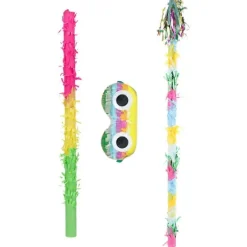 Bind for Øjnene Pinata Rekvisitter Blinder Farverig Slå-pind Legetøj Pinata til Mænd 1 Sæt