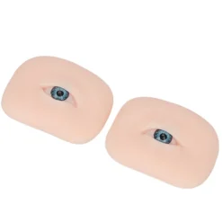 Blå 5D Fleksibel Silikone Øjenmodel til Piercing Sutur Makeup Træningsøvelse