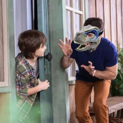 Blå dinosaurmaske Jurassic World Raptor Dinosaur tilbehør Dino Cosplay rekvisitter Festival Karneval Gaver W