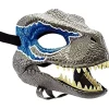 Blå Dinosaurmaske Jurassic World Raptor Dinosaur Tilbehør Dino Cosplay Rekvisitter Festival Karneval Gaver W