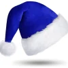 Blå Julehue til Voksne, Deluxe Fløjl Julemandshat, Luksus Julemandshat til Kvinder og Mænd, Kostume til Julefest