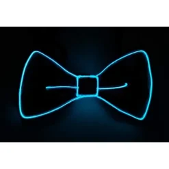 (Blå) LED Lysende Sløjfe med Neon Lys, Unisex, Tre Blink Tilstande