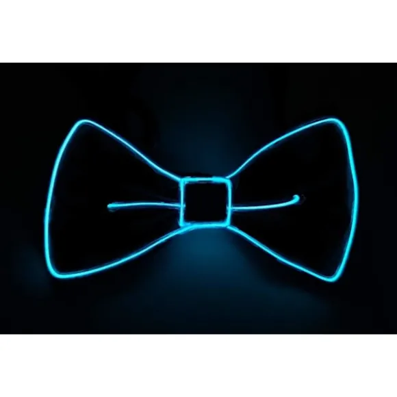 (Blå) LED Lysende Sløjfe med Neon Lys, Unisex, Tre Blink Tilstande
