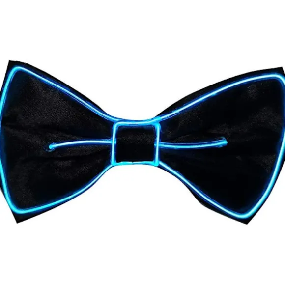 (Blå) LED Lysende Sløjfe med Neon Lys, Unisex, Tre Blink Tilstande
