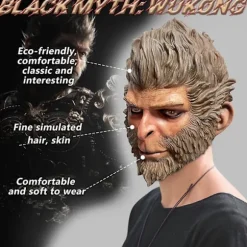 Black Myth Wukong Maske Abekonge Hovedbeklædning Halloween Cosplay Rekvisitter