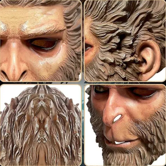 Black Myth Wukong Maske Abekonge Hovedbeklædning Halloween Cosplay Rekvisitter