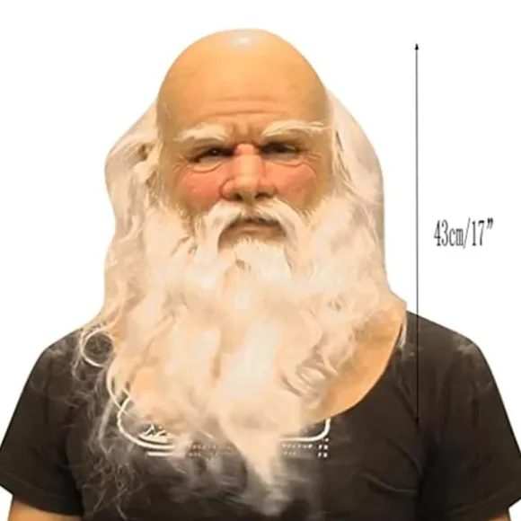 Blød Julemand Voksen My Old Man Jul Ferie Sjov Latex Maske V without a hat Santa