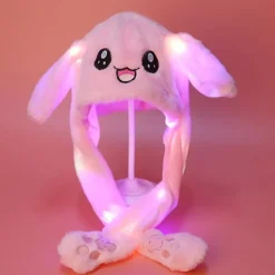 Blød varm kaninhue med LED-lys, hoppende hue - Perfe Luminous Pikachu Hat