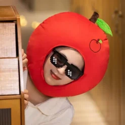 Æble og Appelsin Hat, Sjov Frugt Hovedbeklædning, Halloween Fødselsdag Jul Fest Gave til Kvinder Børn, Plys Hat Voksen Apple
