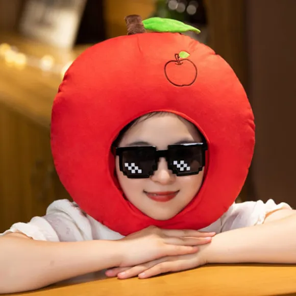 Æble og Appelsin Hat, Sjov Frugt Hovedbeklædning, Halloween Fødselsdag Jul Fest Gave til Kvinder Børn, Plys Hat Voksen Apple