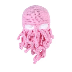 Blæksprutte Blæksprutte Bomuldshat Skør Fest Blækspruttehat Balaclava Hat Pink