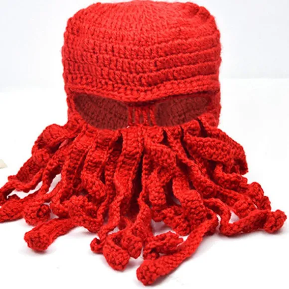 Blæksprutte Blæksprutte Bomuldshat Skør Fest Blækspruttehat Balaclava Hat Pink