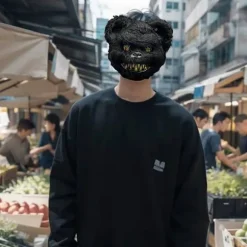 Blodig Plys Dyrehoved Maske, Cosplay Kostume Rekvisitter med Høje Likes På Sociale Medier, Realistisk Uhryggeligt Design Ved Brug Af Miljøvenligt PVC Plys Materiale | Fyndiq