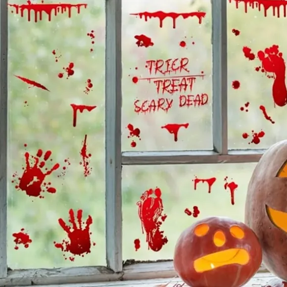 Blodige vægdekorationer med halloweenmotiver, 30x20