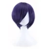 Blå-violet ansigtsindpakket cosplay animations paryk (24-25CM), kort rollespils paryk
