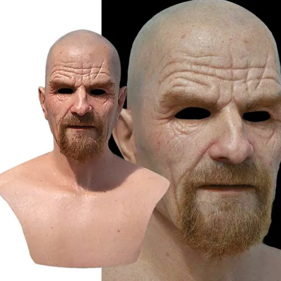Breaking Bad Mr. White Realistisk Hovedbeklædning Fuld Hovedmaske Fest Cosplay