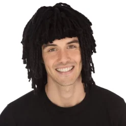 Bristol Novelty Unisex Voksen Kort Dreadlocks Paryk One Size Blå Sort, CJY Black en-US