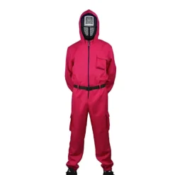 Børne Halloween Squid Game Cosplay Jumpsuit Kostume Sæt 140-150CM